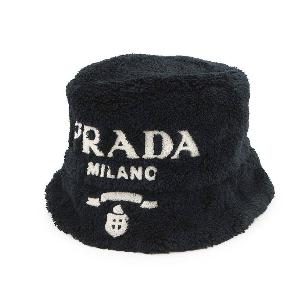 PRADA Logo Embroidery Bucket Hat Size S Black1HC137_2DX0 Polyester100%