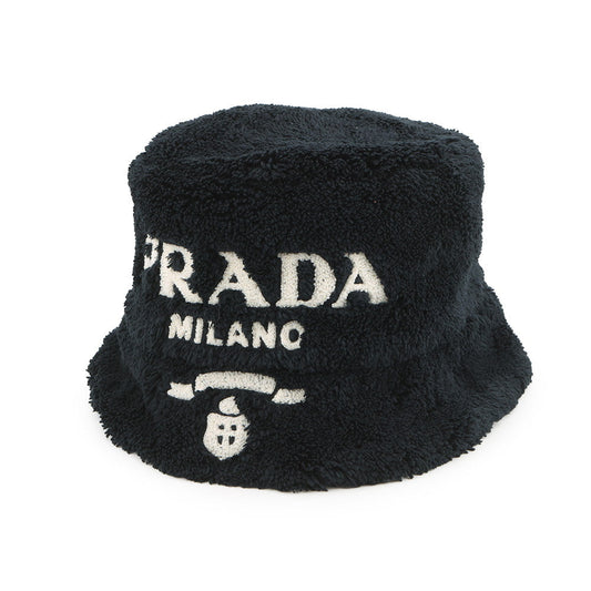 PRADA Logo Embroidery Bucket Hat Size S Black1HC137_2DX0 Polyester100%