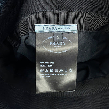 PRADA Logo Embroidery Bucket Hat Size S Black1HC137_2DX0 Polyester100%