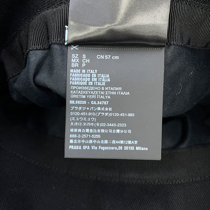 PRADA Logo Embroidery Bucket Hat Size S Black1HC137_2DX0 Polyester100%