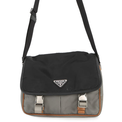 PRADA Shoulder Bag Black/Gray/Brown2VD769 Nylon Leather