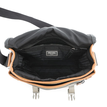 PRADA Shoulder Bag Black/Gray/Brown2VD769 Nylon Leather