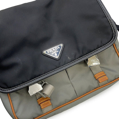PRADA Shoulder Bag Black/Gray/Brown2VD769 Nylon Leather