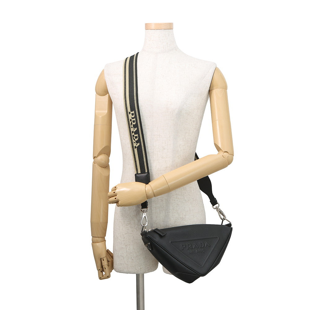 PRADA Triangle Shoulder Bag Black2VH155 Saffiano LeatherLeather