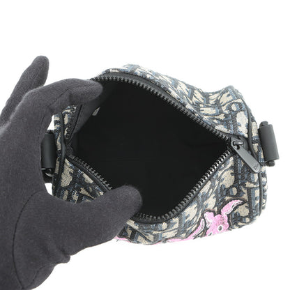 Dior Oblique Rabbit Mini Roller Kids Shoulder Bag Black/Beige/PinkM9916SNHO_M884 Canvas Leather
