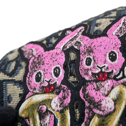 Dior Oblique Rabbit Mini Roller Kids Shoulder Bag Black/Beige/PinkM9916SNHO_M884 Canvas Leather