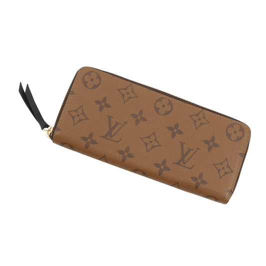 LOUIS VUITTON Portefeuille Clemence Noir/BrownM82336 Monogram Reverse Canvas