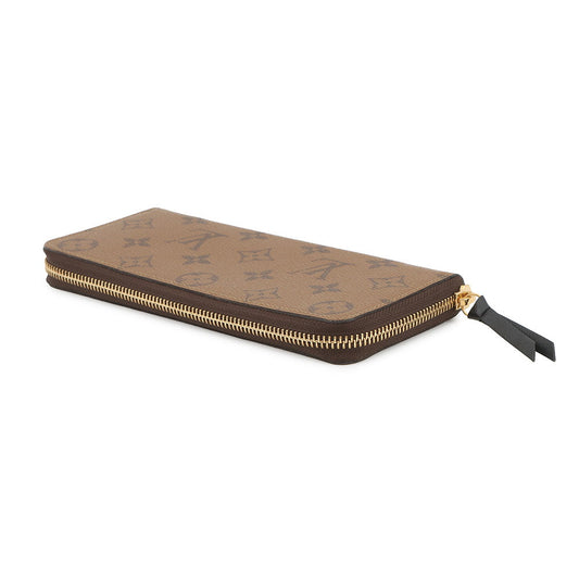 LOUIS VUITTON Portefeuille Clemence Noir/BrownM82336 Monogram Reverse Canvas