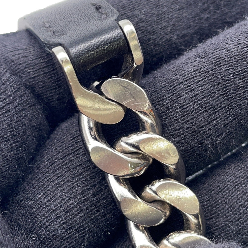 HERMES Camden Bracelet Size T5 Black Metal Leather