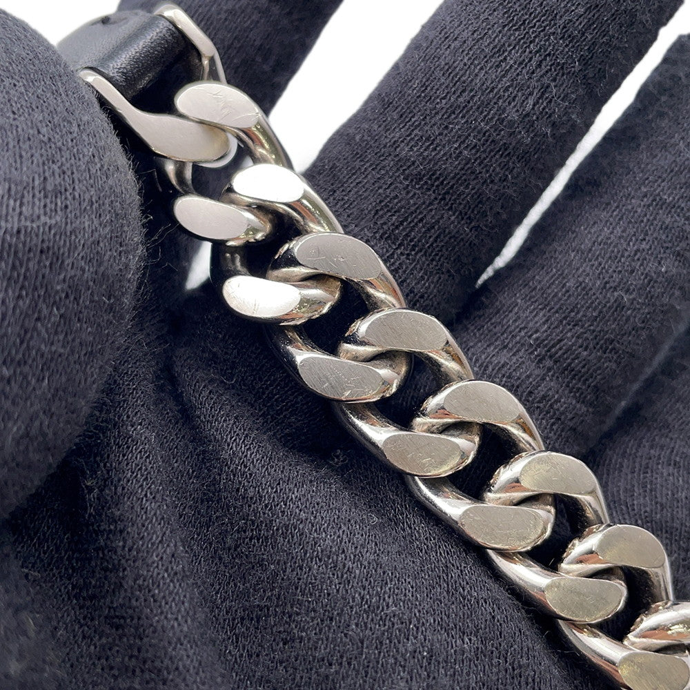 HERMES Camden Bracelet Size T5 Black Metal Leather