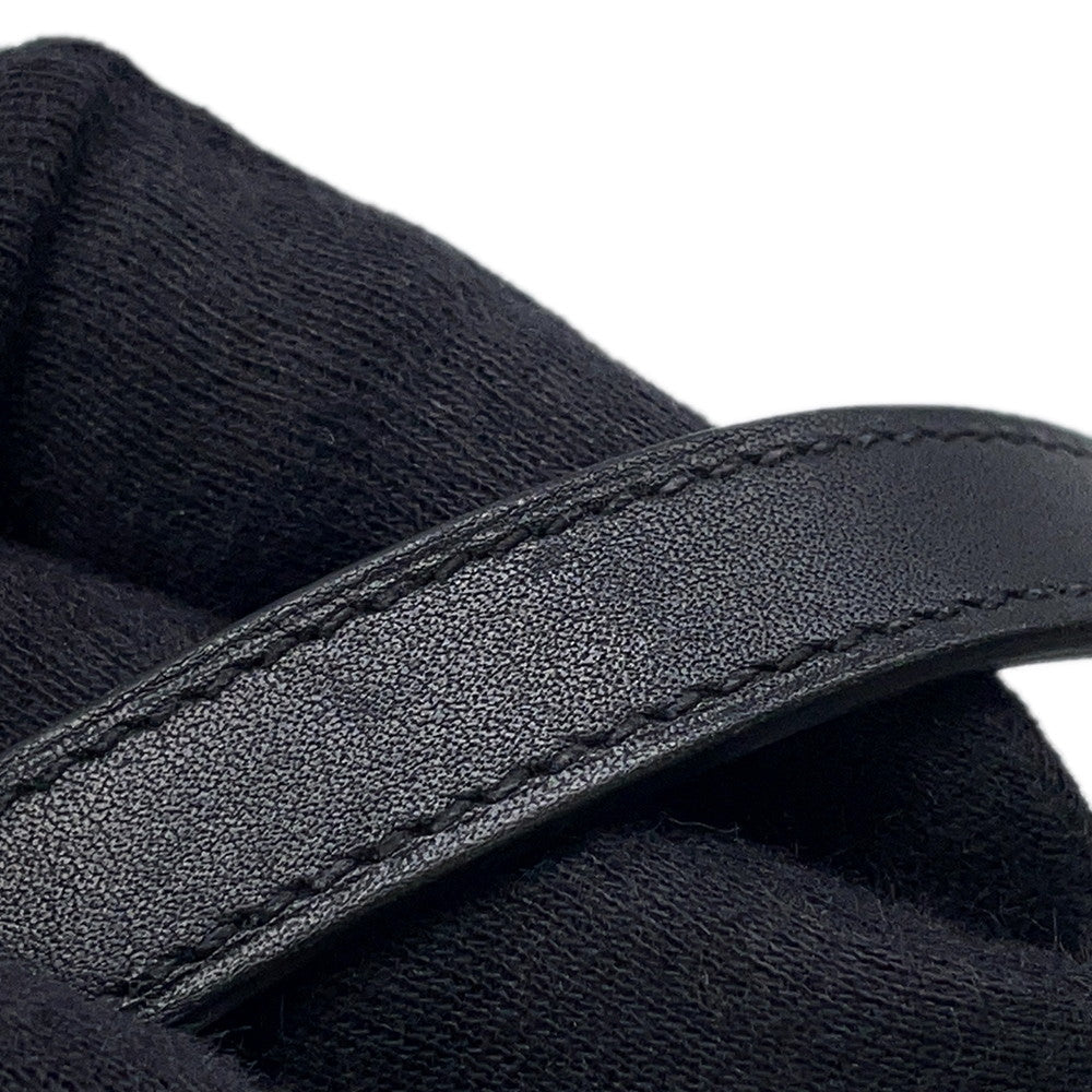 HERMES Camden Bracelet Size T5 Black Metal Leather
