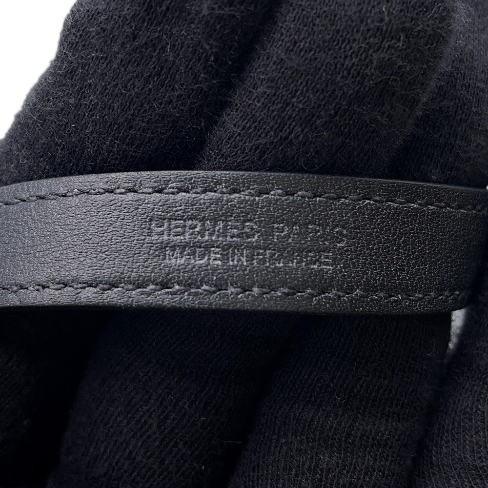 HERMES Camden Bracelet Size T5 Black Metal Leather
