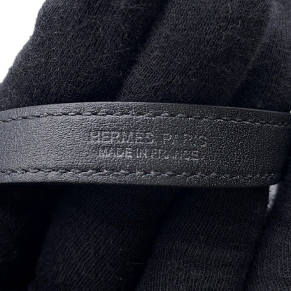 HERMES Camden Bracelet Size T5 Black Metal Leather
