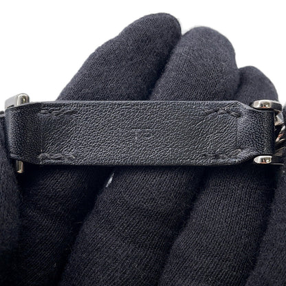 HERMES Camden Bracelet Size T5 Black Metal Leather