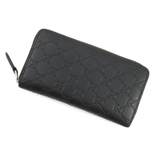 GUCCI GG embossed zip around wallet Black?860868 Leather