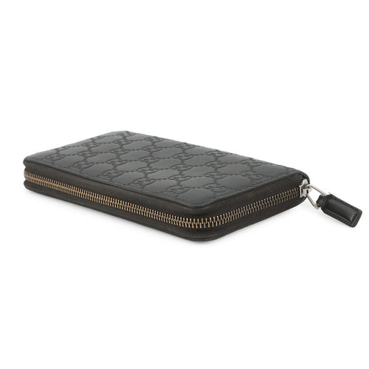 GUCCI GG embossed zip around wallet Black?860868 Leather