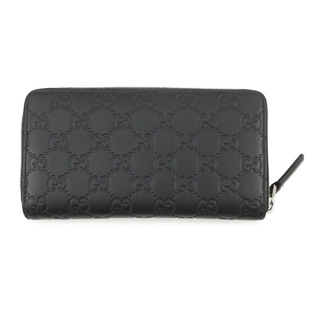 GUCCI GG embossed zip around wallet Black?860868 Leather
