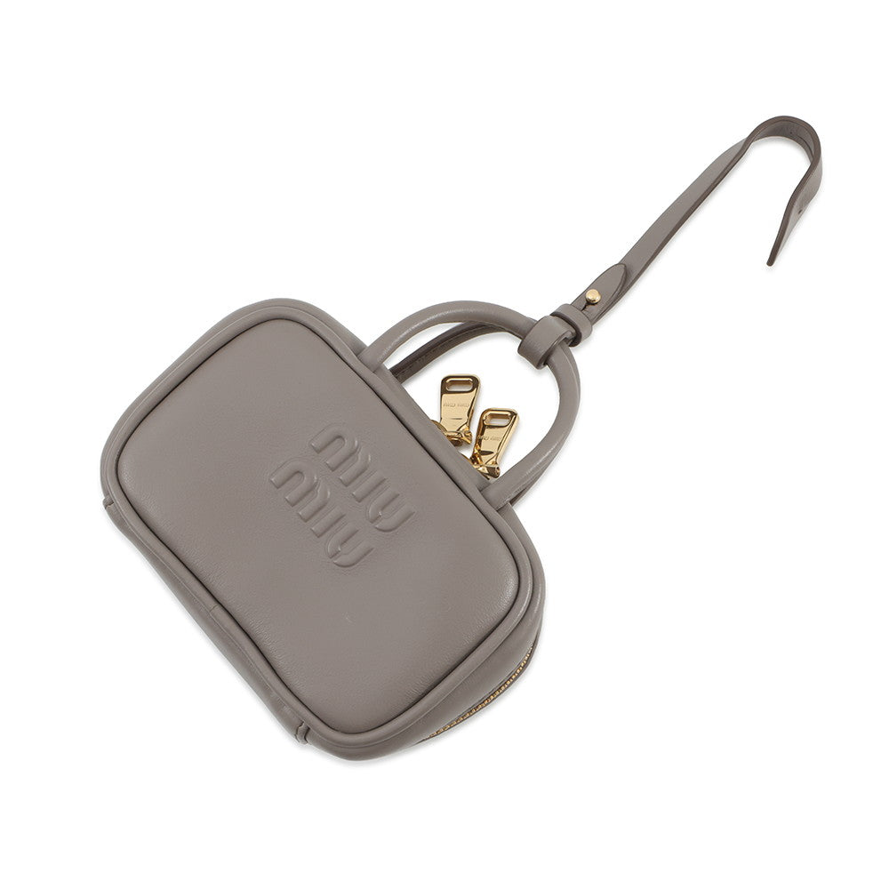 MIUMIU Bag Charm Micro Bag Gray5NR036_2F8W_F0572 Leather Size micro