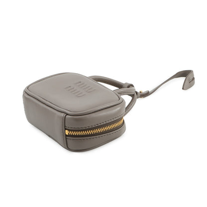MIUMIU Bag Charm Micro Bag Gray5NR036_2F8W_F0572 Leather Size micro