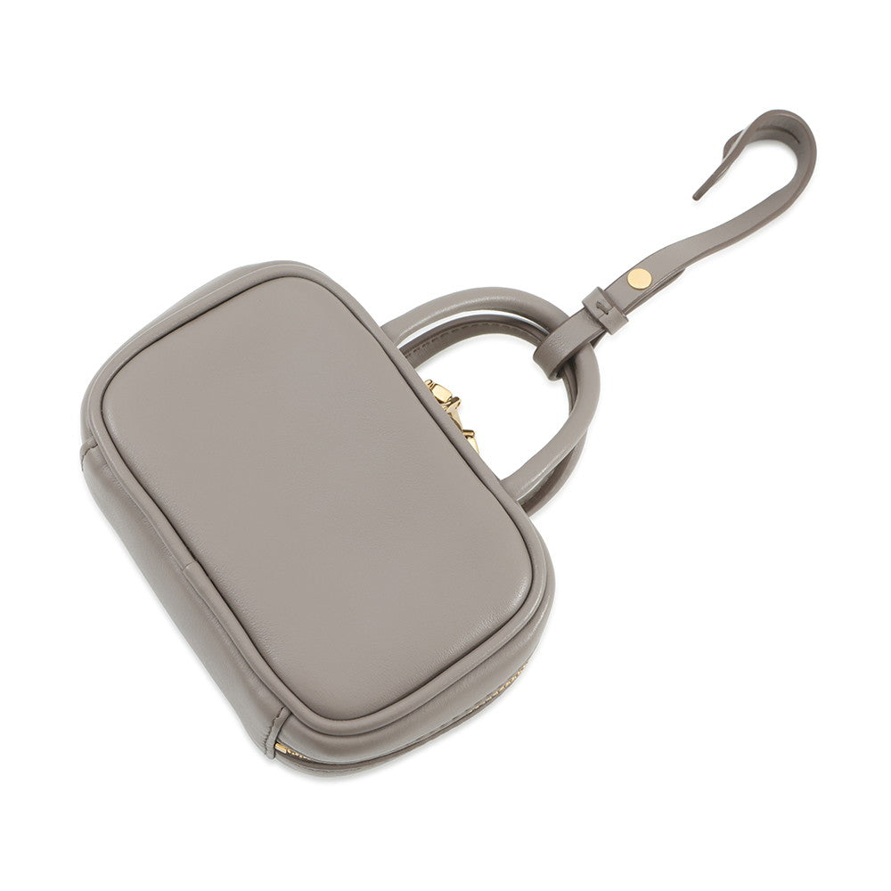 MIUMIU Bag Charm Micro Bag Gray5NR036_2F8W_F0572 Leather Size micro
