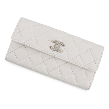 CHANEL Matelasse Long Wallet WhiteAP4327-B18713-10601 Caviar Leather