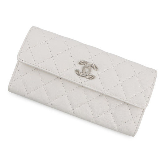 CHANEL Matelasse Long Wallet WhiteAP4327-B18713-10601 Caviar Leather