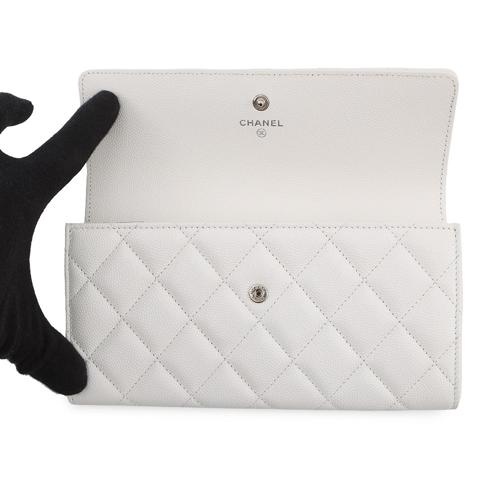 CHANEL Matelasse Long Wallet WhiteAP4327-B18713-10601 Caviar Leather
