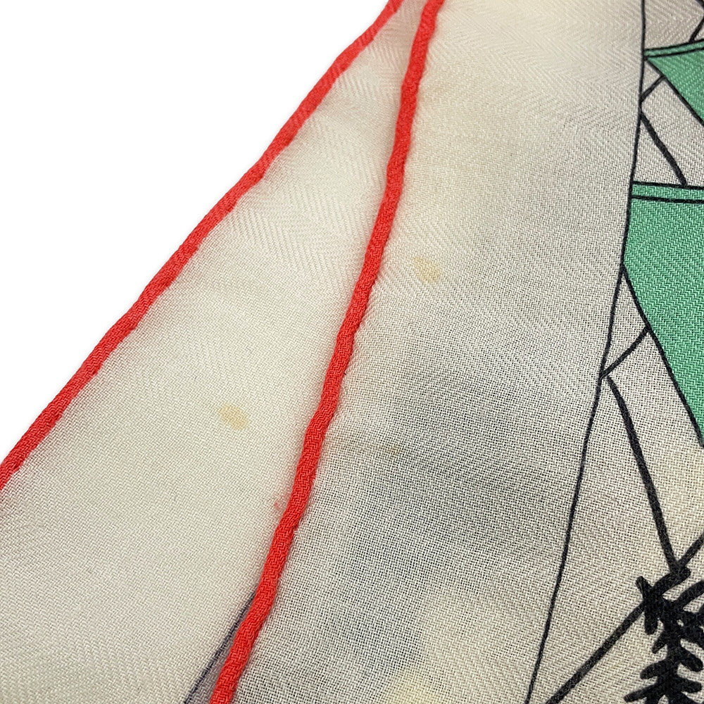 HERMES Giant Square Splash Park Spring/Summer 2022 Size 140 Blanc/Jaune/Multicolor Cashmere70% Silk30%