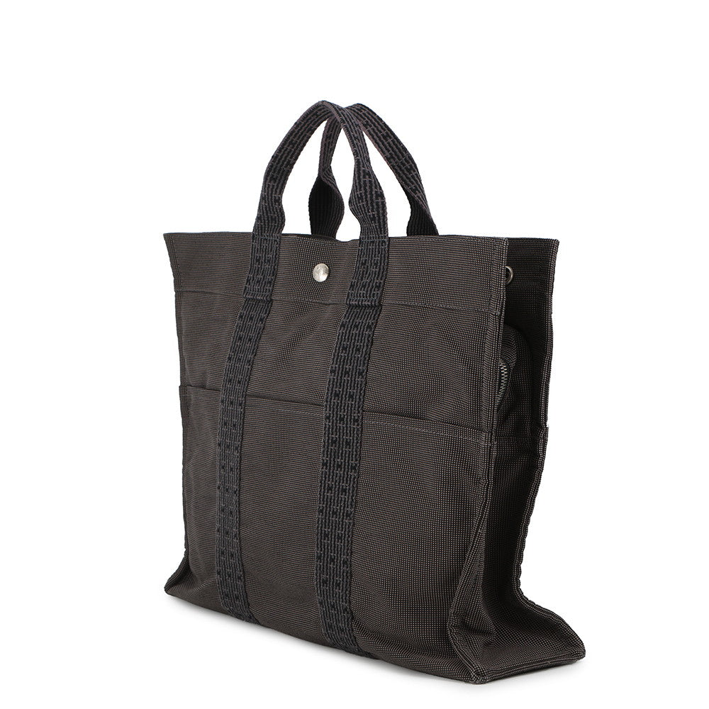 HERMES Her Line Tote Gray Canvas Size MM