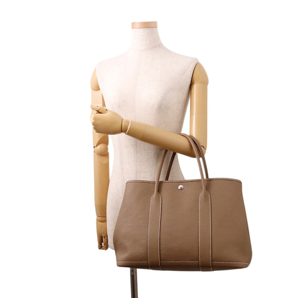 HERMES Garden Party Etoupe Negonda Leather Size PM