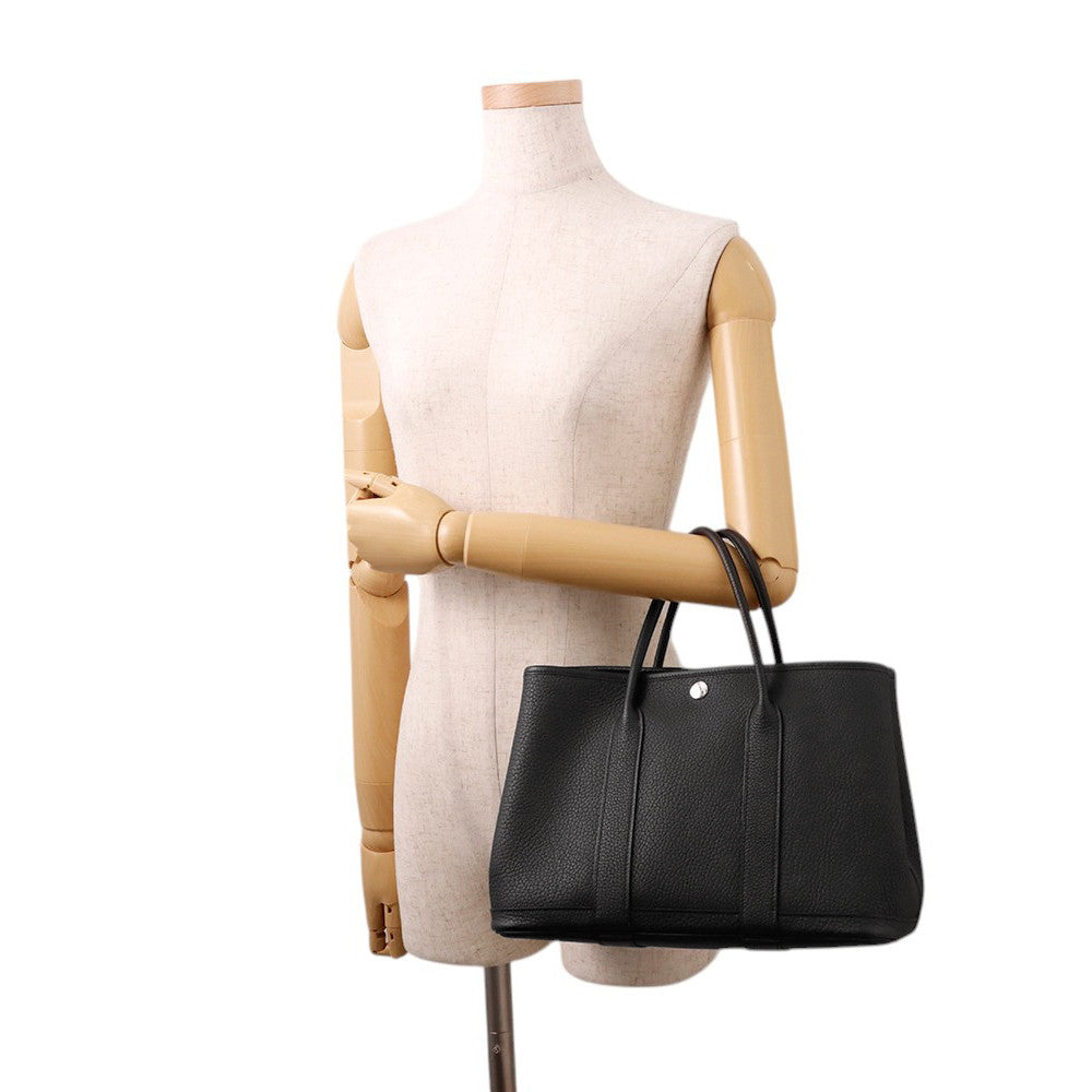 HERMES Garden Party Black Negonda Leather Size TPM