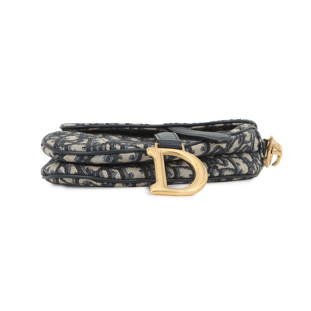 Dior Oblique Saddlebag Navy/BeigeM0456CTZQ Canvas Leather Size Mini