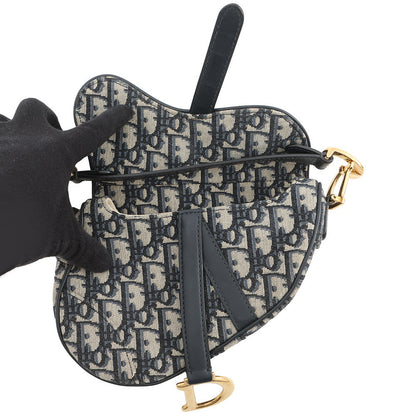 Dior Oblique Saddlebag Navy/BeigeM0456CTZQ Canvas Leather Size Mini