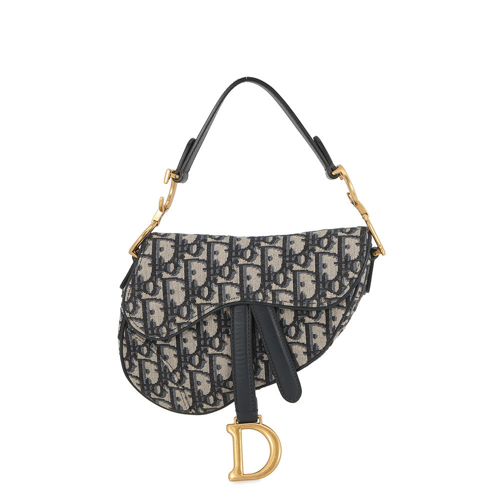 Dior Oblique Saddlebag Navy/BeigeM0456CTZQ_M928 Canvas Size Mini