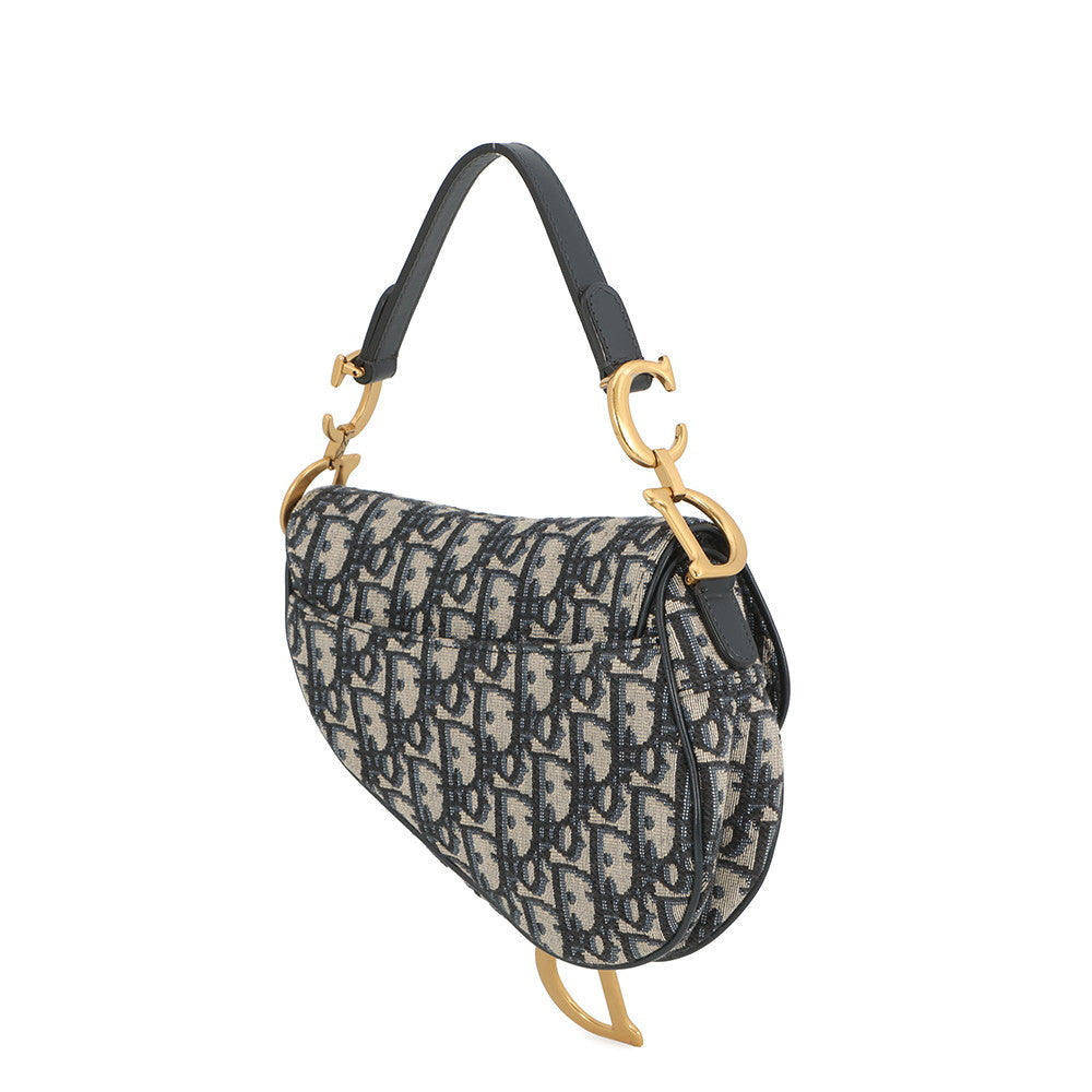 Dior Oblique Saddlebag Navy/BeigeM0456CTZQ_M928 Canvas Size Mini