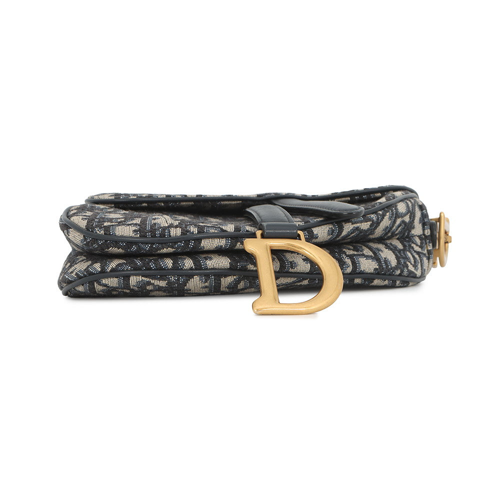 Dior Oblique Saddlebag Navy/BeigeM0456CTZQ_M928 Canvas Size Mini