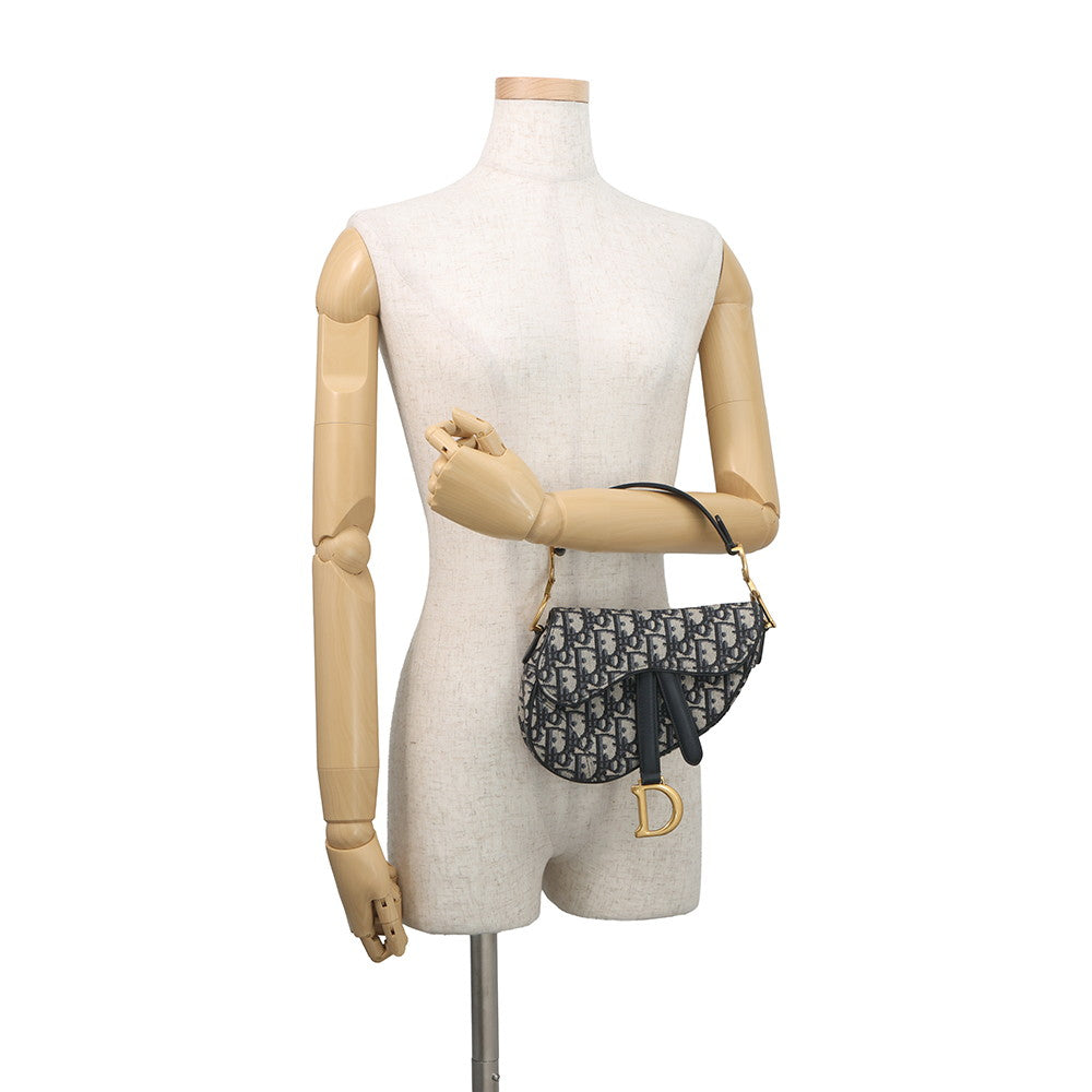 Dior Oblique Saddlebag Navy/BeigeM0456CTZQ_M928 Canvas Size Mini
