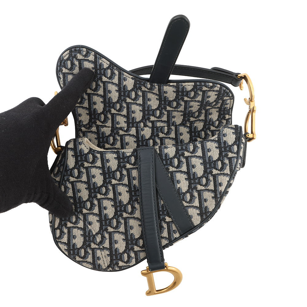 Dior Oblique Saddlebag Navy/BeigeM0456CTZQ_M928 Canvas Size Mini