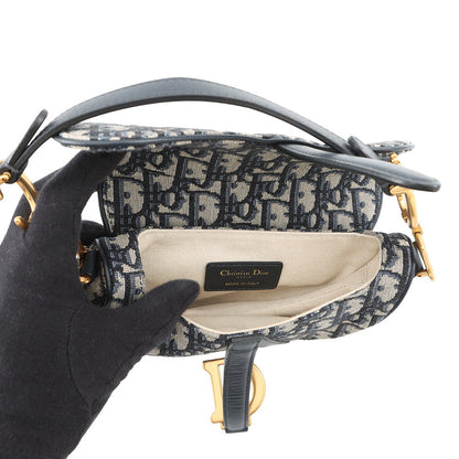 Dior Oblique Saddlebag Navy/BeigeM0456CTZQ_M928 Canvas Size Mini