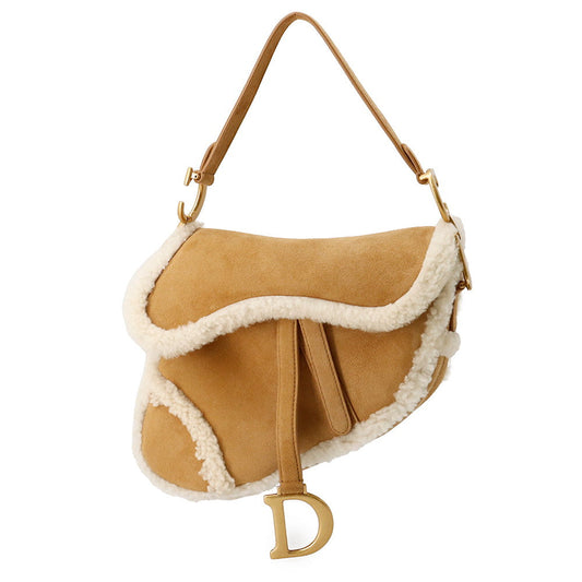 Dior Saddle bag Brown/White Mouton