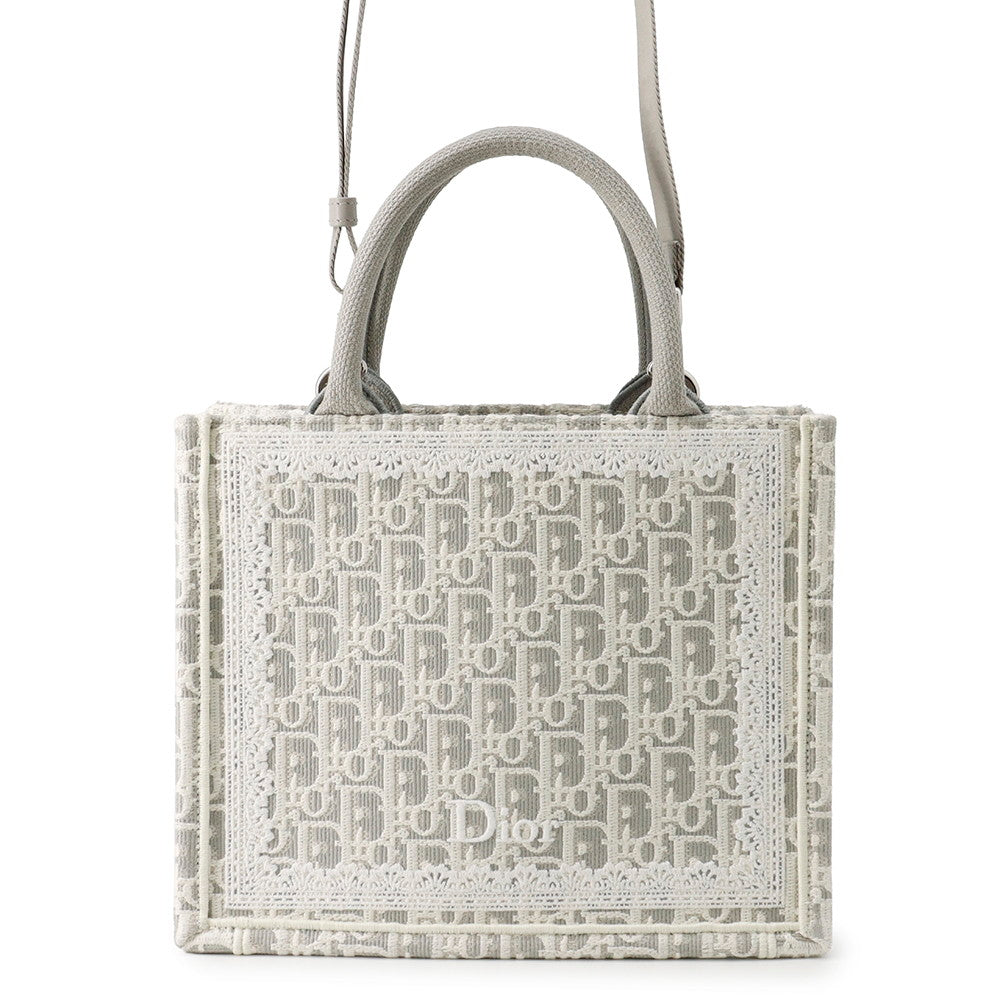 Dior Oblique 2-way Book Tote White/GrayM1404PEHT_M074 Canvas Size Small
