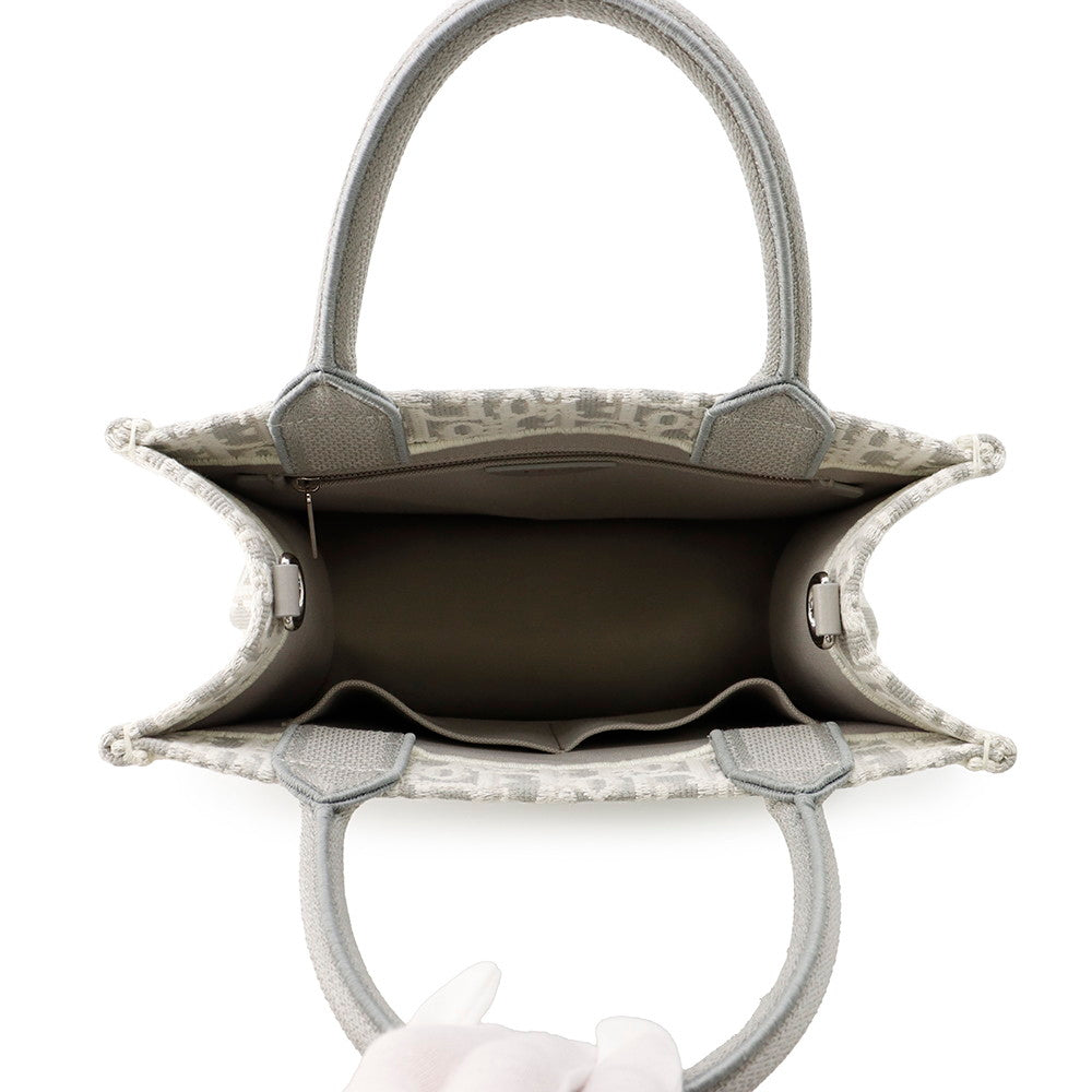 Dior Oblique 2-way Book Tote White/GrayM1404PEHT_M074 Canvas Size Small