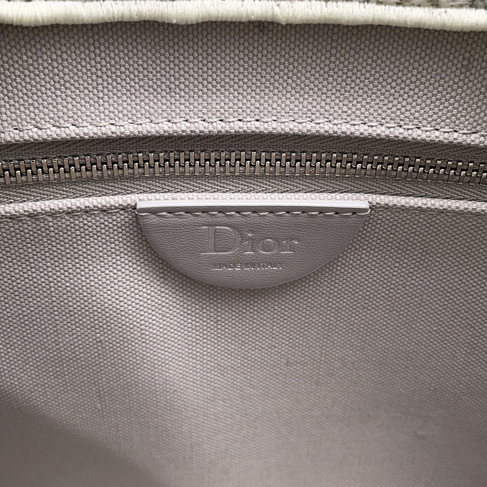 Dior Oblique 2-way Book Tote White/GrayM1404PEHT_M074 Canvas Size Small