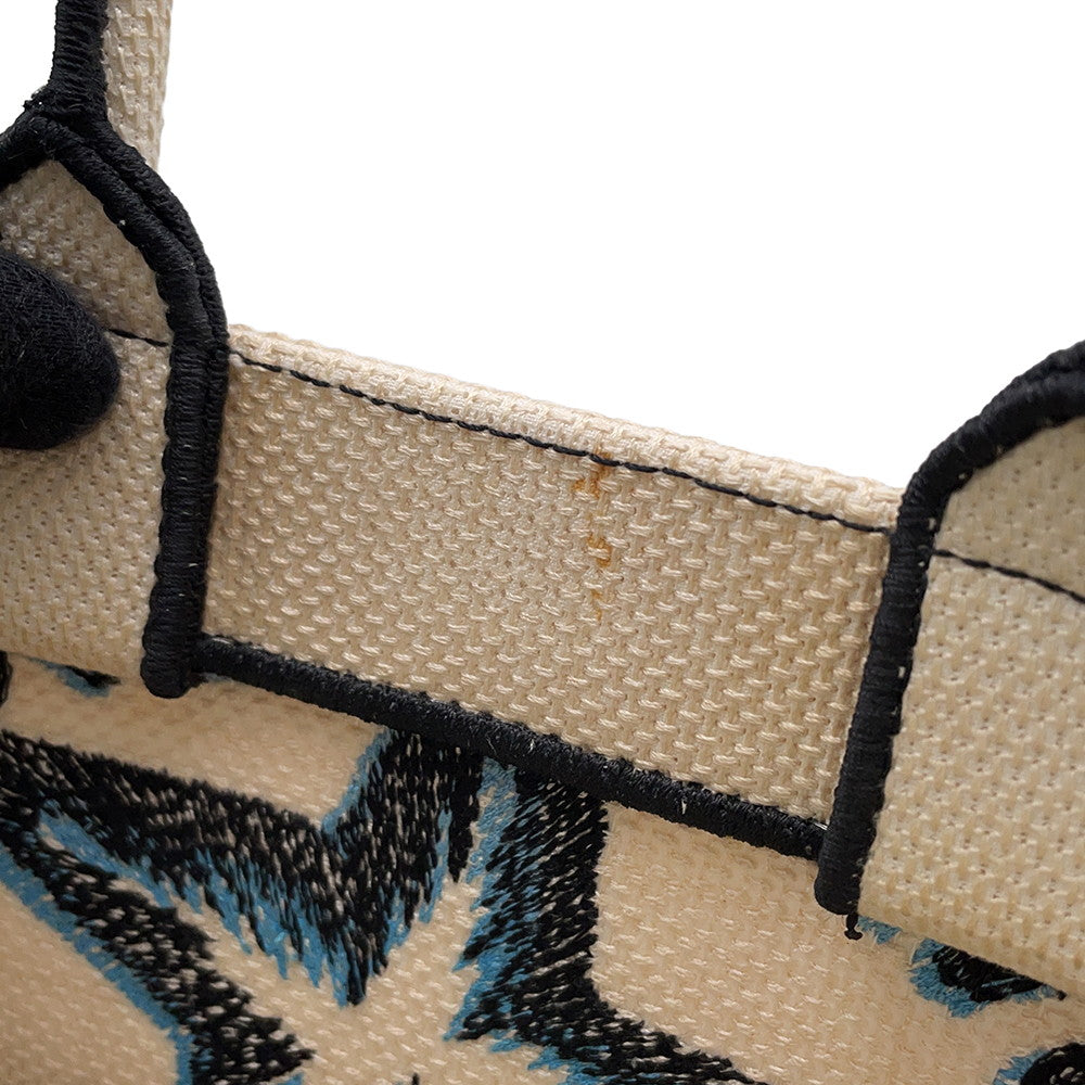 Dior vertical book tote White/Blue/Black Canvas