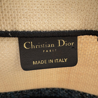 Dior vertical book tote White/Blue/Black Canvas