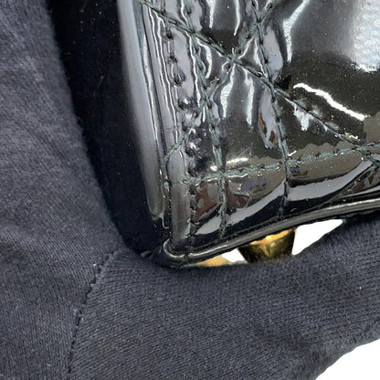 Dior Lady Dior 2way Bag Black Patent Leather Size Large