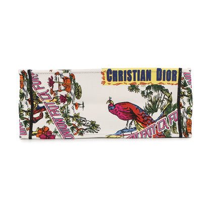 Dior Book Tote Indian Animals White/MulticolorM1286ZEBM_M933 Canvas Size Large