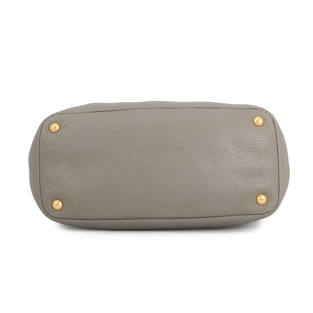 PRADA Vitello Dino Tote Bag Greige1BC534 Leather