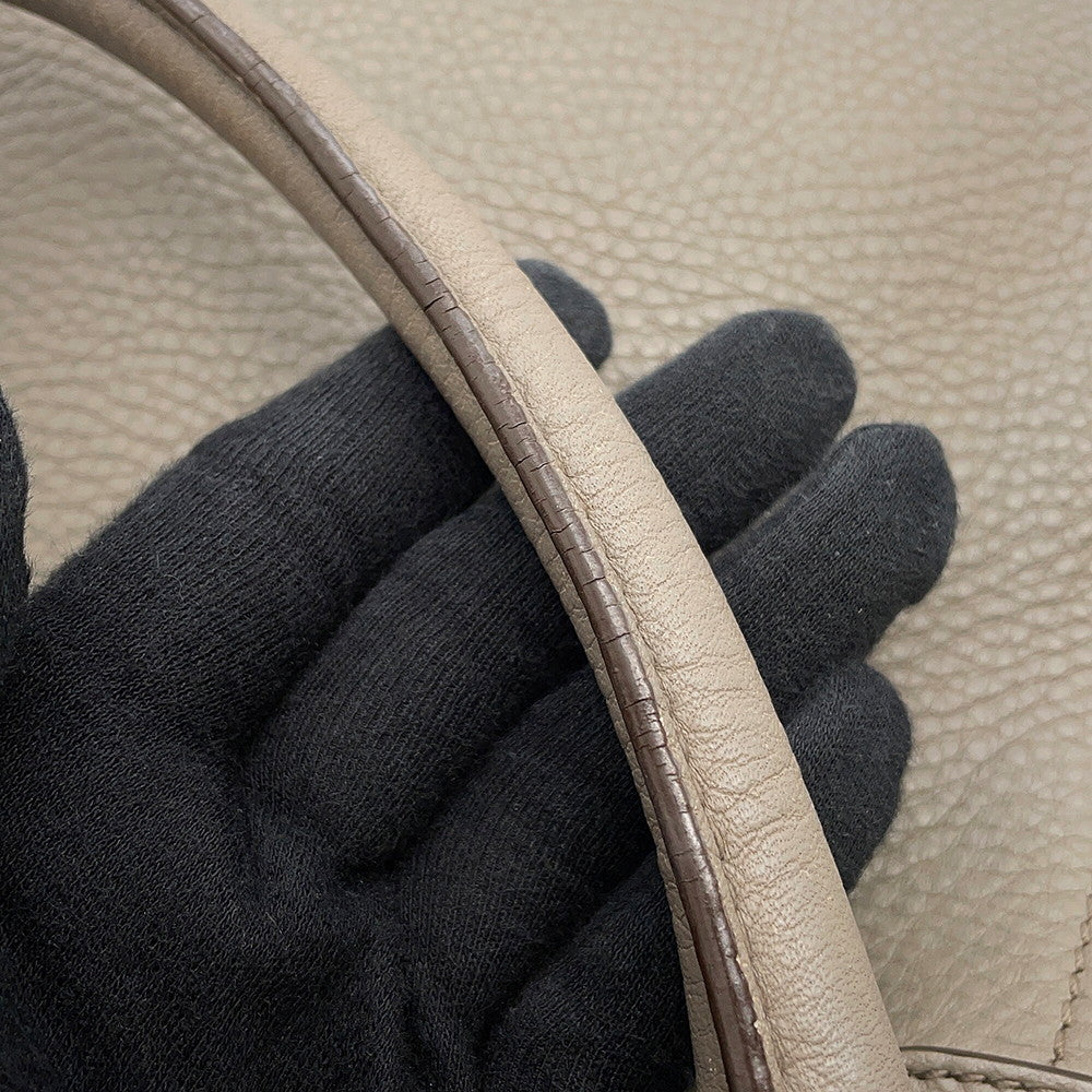 PRADA Vitello Dino Tote Bag Greige1BC534 Leather