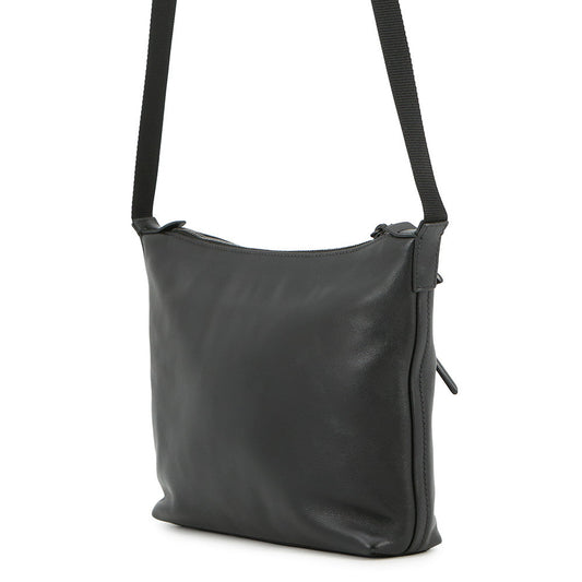 PRADA Logo Shoulder Bag Black/Blue2VH078 Leather